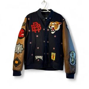 Reason Black and Brown Bomber Jacket